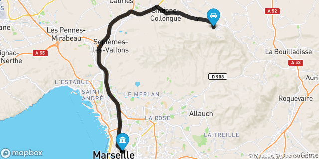 Itinéraire vers Marseille