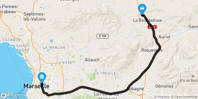 Itinéraire vers Marseille