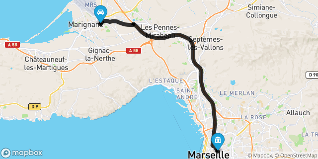 Itinéraire vers Marseille