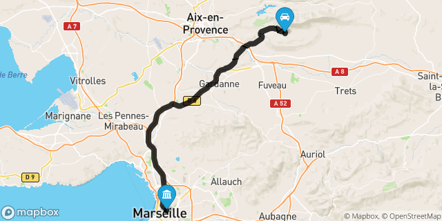 Itinéraire vers Marseille