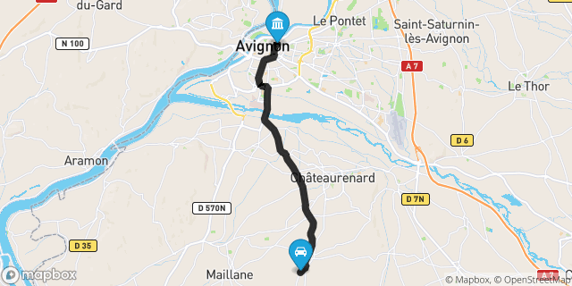 Itinéraire vers Avignon