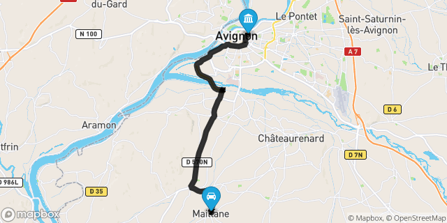 Itinéraire vers Avignon