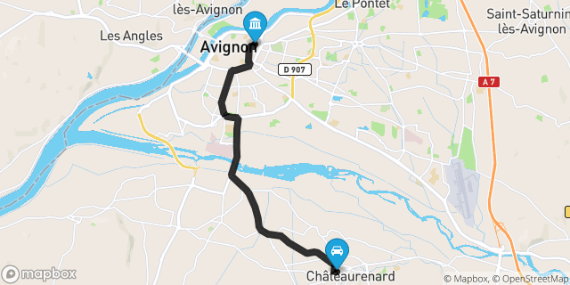 Itinéraire vers Avignon