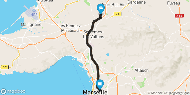 Itinéraire vers Marseille