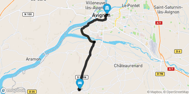 Itinéraire vers Avignon