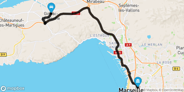 Itinéraire vers Marseille