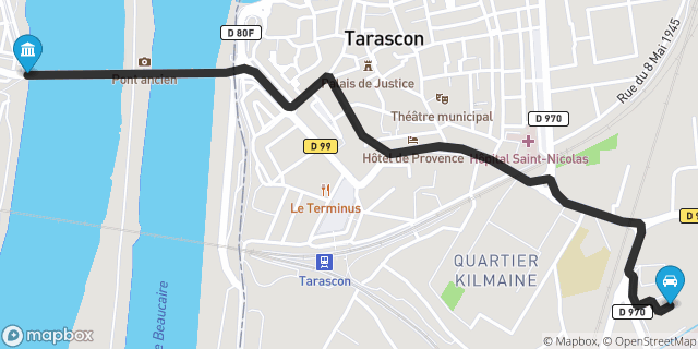 Itinéraire vers Beaucaire