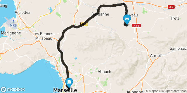 Itinéraire vers Marseille