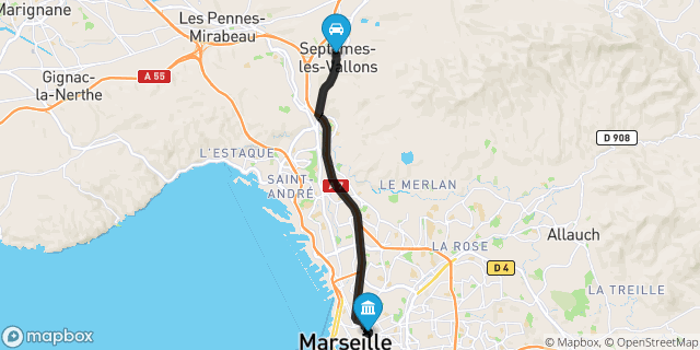 Itinéraire vers Marseille