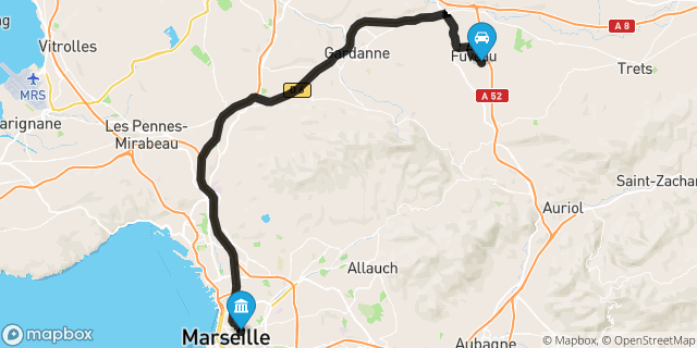 Itinéraire vers Marseille