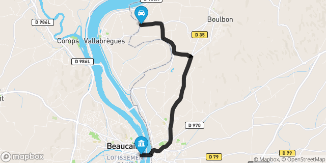 Itinéraire vers Beaucaire