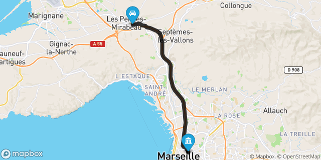 Itinéraire vers Marseille
