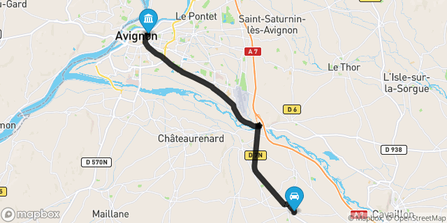 Itinéraire vers Avignon