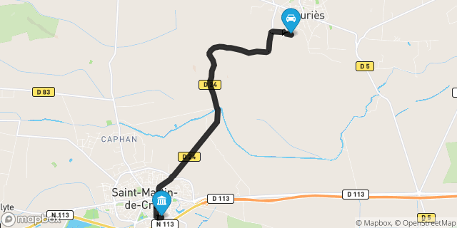 Itinéraire vers Saint-Martin-de-Crau