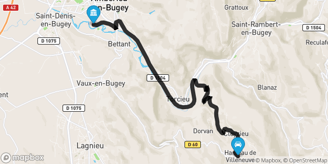 Itinéraire vers Ambérieu-en-Bugey