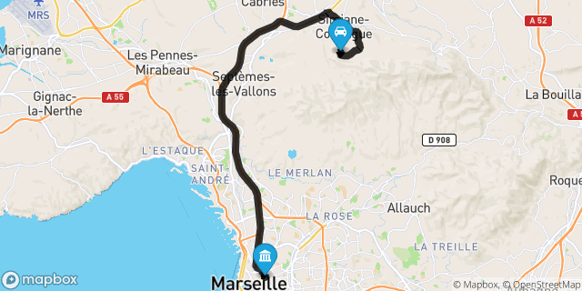 Itinéraire vers Marseille