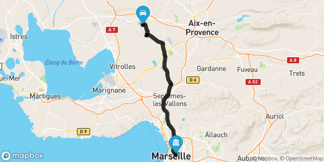 Itinéraire vers Marseille