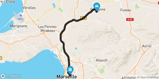 Itinéraire vers Marseille