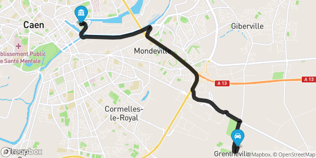 Itinéraire vers Caen