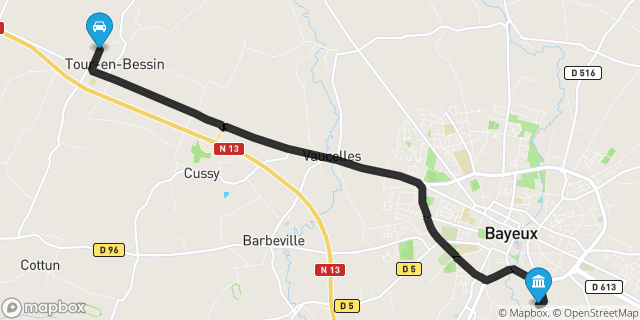 Itinéraire vers Bayeux
