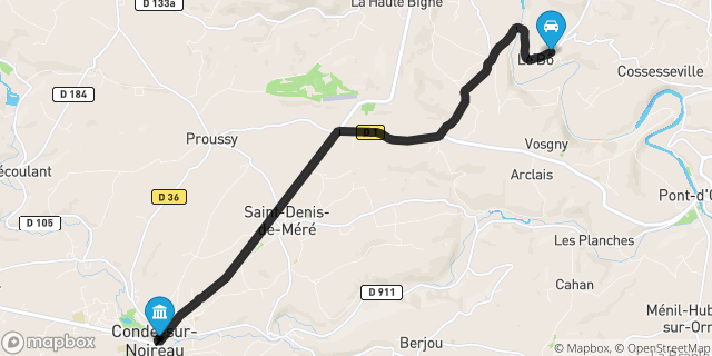 Itinéraire vers Condé-sur-Noireau