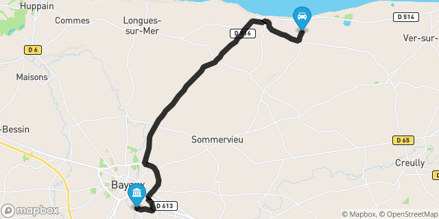 Itinéraire vers Bayeux