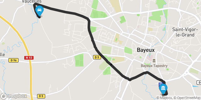 Itinéraire vers Bayeux