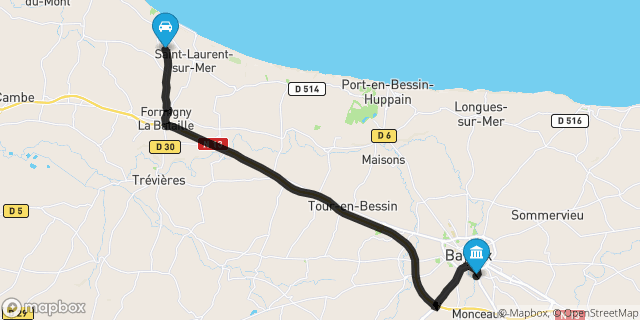 Itinéraire vers Bayeux
