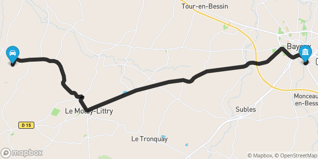 Itinéraire vers Bayeux