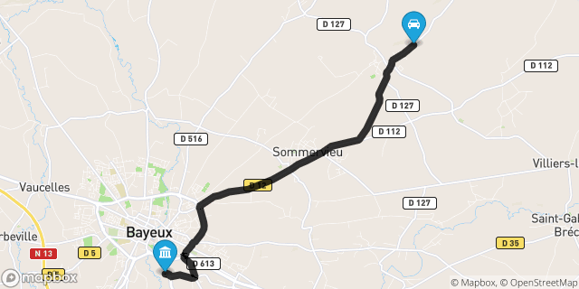 Itinéraire vers Bayeux