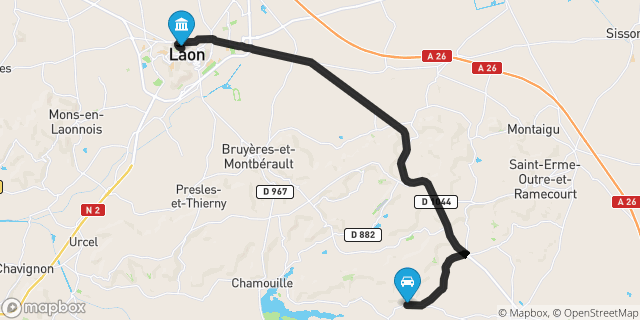 Itinéraire vers Laon