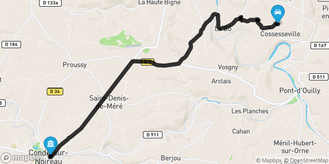 Itinéraire vers Condé-sur-Noireau