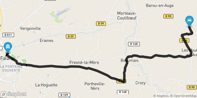 Itinéraire vers Falaise