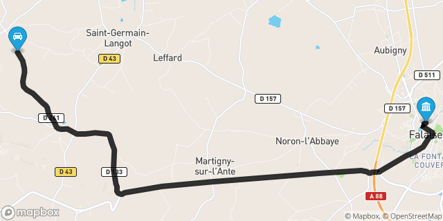 Itinéraire vers Falaise