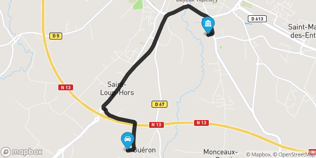 Itinéraire vers Bayeux