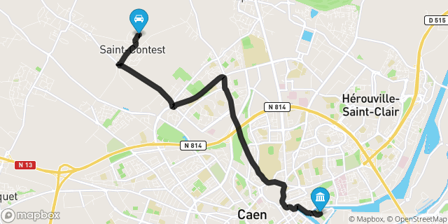 Itinéraire vers Caen