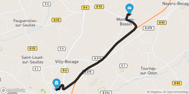 Itinéraire vers Villers-Bocage