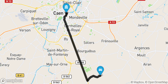 Itinéraire vers Caen