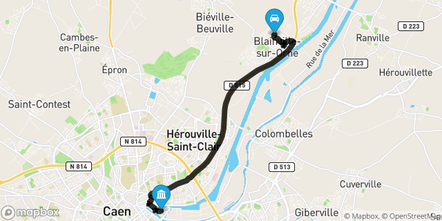 Itinéraire vers Caen