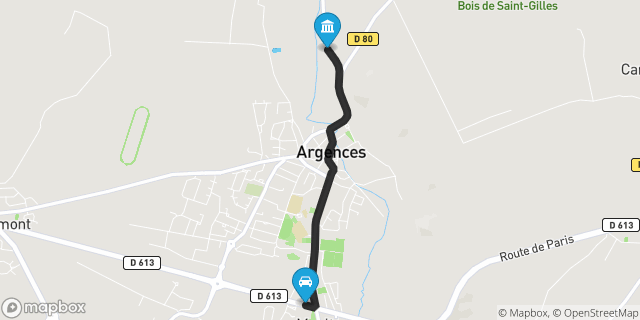 Itinéraire vers Argences