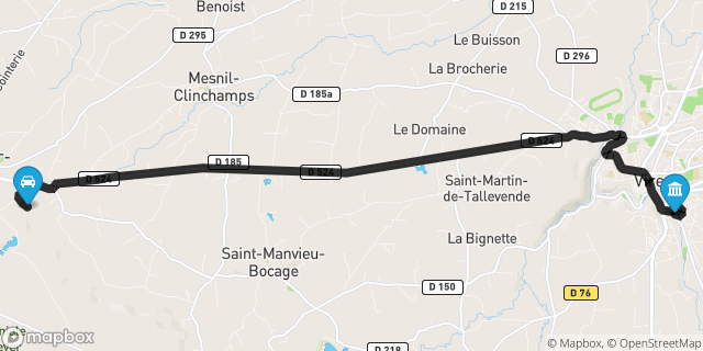 Itinéraire vers Vire