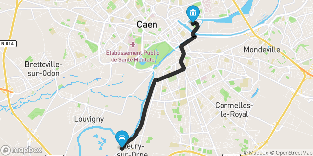 Itinéraire vers Caen