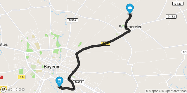 Itinéraire vers Bayeux