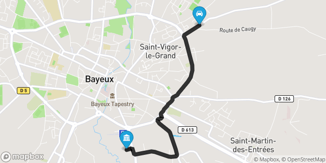 Itinéraire vers Bayeux