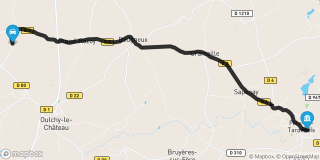Itinéraire vers Fère-en-Tardenois