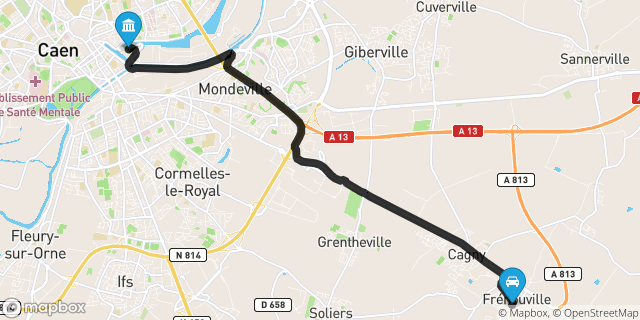 Itinéraire vers Caen