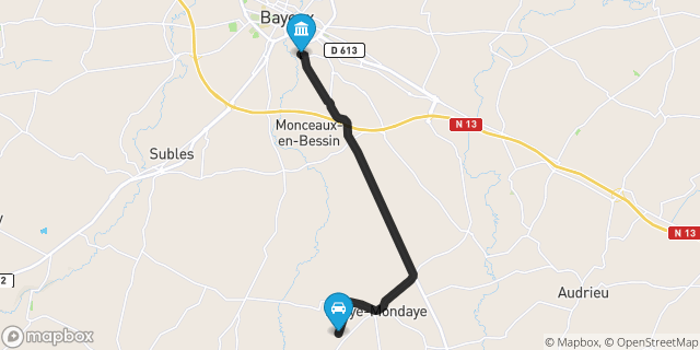 Itinéraire vers Bayeux