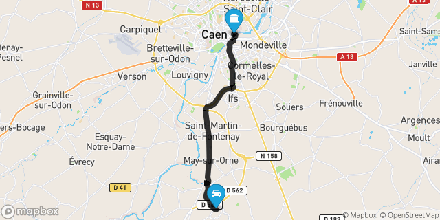 Itinéraire vers Caen