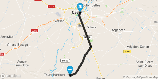 Itinéraire vers Caen