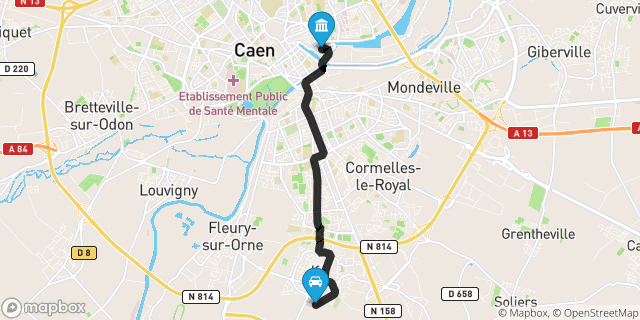 Itinéraire vers Caen